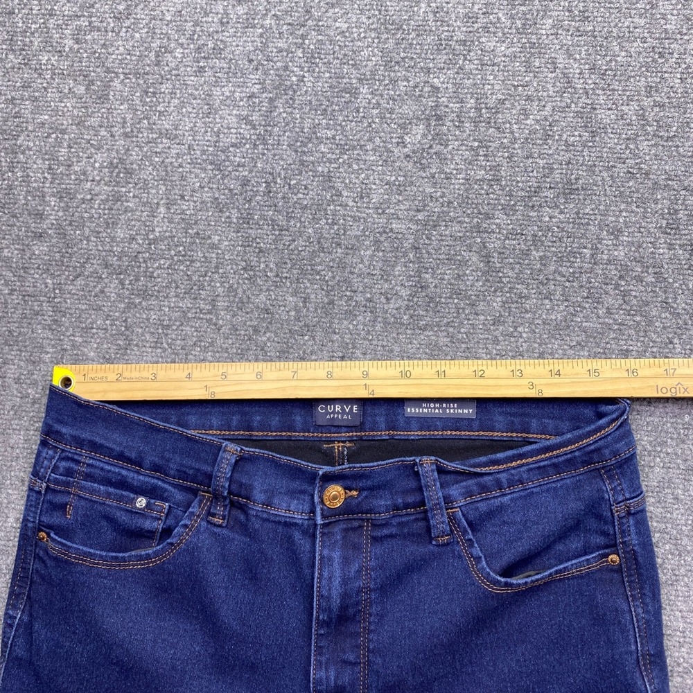 Curve Appeal High Rise Essential Skinny Jeans Dark Wash Blue Size 12/31 Preppy - Picture 7 of 11